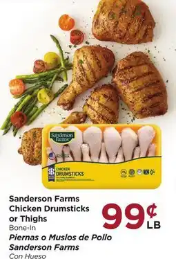 Food 4 Less Sanderson Farms Chicken Drumsticks or Thighs offer