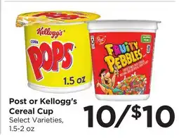 Food 4 Less Post or Kellogg's Cereal Cup offer