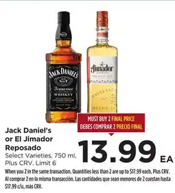 Food 4 Less Jack Daniel's or El Jimador Reposado offer