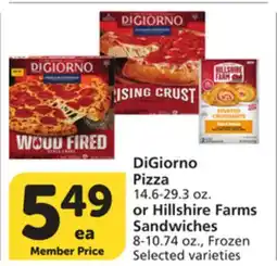 Vons DiGiorno Pizza 14.6-29.3 oz. or Hillshire Farms Sandwiches 8-10.74 oz offer