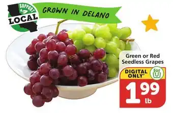 Vons Green or Red Seedless Grapes offer