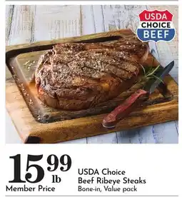 Pavilions USDA Choice Beef Ribeye Steaks offer