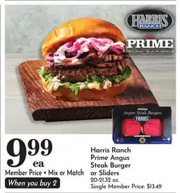 Pavilions Harris Ranch Prime Angus Steak Burger or Sliders offer