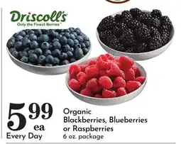 Pavilions Organic Blackberries, Blueberries or Raspberries offer