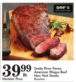 Pavilions Snake River Farms American Wagyu Beef New York Steaks offer