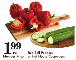 Pavilions Red Bell Peppers or Hot House Cucumbers offer