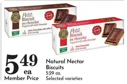 Pavilions Natural Nectar Biscuits offer
