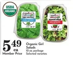 Pavilions Organic Girl Salads offer