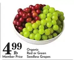 Pavilions Organic Red or Green Seedless Grapes offer