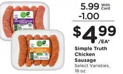 Ralphs Simple Truth Chicken Sausage offer
