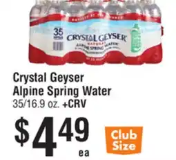 Smart & Final Crystal Geyser Alpine Spring Water offer