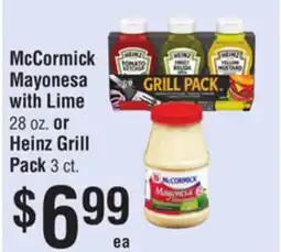 Smart & Final McCormick Mayonesa with Lime or Heinz Grill Pack offer