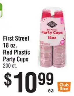 Smart & Final First Street 18 oz. Red Plastic Party Cups offer