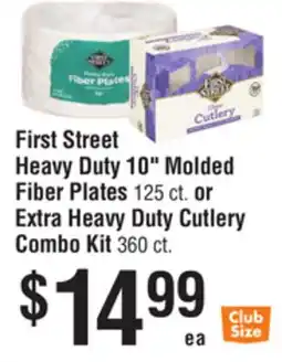 Smart & Final First Street Heavy Duty 10 Molded Fiber Plates 125 ct. or Extra Heavy Duty Cutlery Combo Kit 360 ct offer