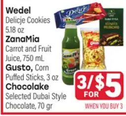 Tony’s Fresh Market Wedel, ZanaMia, Gusto, Chocolake offer