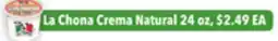 Tony’s Fresh Market La Chona Crema Natural offer