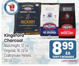 Tony’s Fresh Market Kingsford Charcoal offer