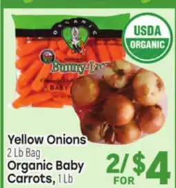 Tony’s Fresh Market Yellow Onions, 2 Lb Bag Organic Baby Carrots, 1 Lb offer