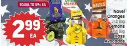 Tony’s Fresh Market Navel Oranges 3 Lb Bag Lemons 2 Lb bag Hass Avocados offer
