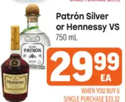 Tony’s Fresh Market Patrón Silver or Hennessy VS offer