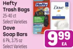 Tony’s Fresh Market Hefty Trash Bags, Dove Soap Bars offer