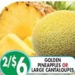 Compare Foods Golden pineapples or large cantaloupes offer