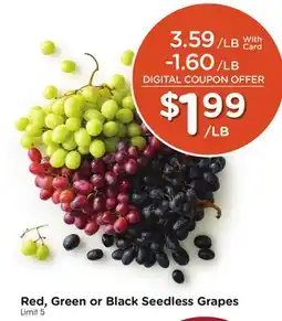 Mariano's Red, Green or Black Seedless Grapes offer