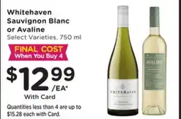 Mariano's Whitehaven Sauvignon Blanc or Avaline offer
