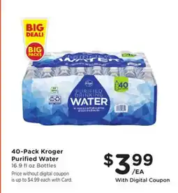 Mariano's 40-Pack Kroger Purified Water offer