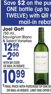 Jewel-Osco Joel Gott Sauvignon Blanc & Select Varieties offer