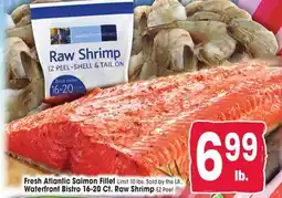 Jewel-Osco Fresh Atlantic Salmon Fillet, Waterfront Bistro 16-20 Ct. Raw Shrimp offer