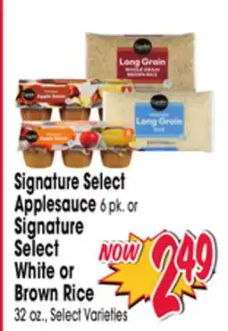 Jewel-Osco Signature Select Applesauce 6pk. or Signature Select White or Brown Rice 32 oz offer