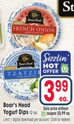 Jewel-Osco Boar's Head Yogurt Dips offer
