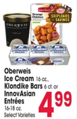 Jewel-Osco Oberweis Ice Cream, Klondike Bars, InnovAsian Entrées offer
