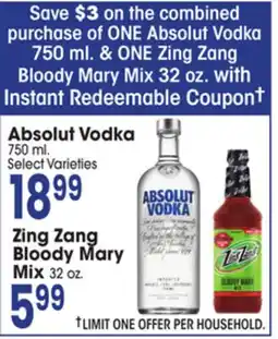 Jewel-Osco Absolut Vodka offer