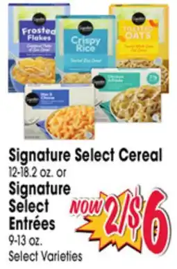Jewel-Osco Signature Select Cereal 12-18.2 oz. or Signature Select Entrées 9-13 oz offer