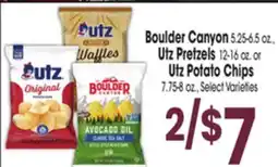 Jewel-Osco Boulder Canyon 5.25-6.5 oz., Utz Pretzels 12-16 oz. or Utz Potato Chips 7.75-8 oz offer