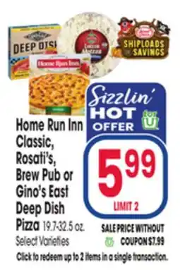 Jewel-Osco Home Run Inn Classic, Rosati's, Brew Pub or Gino's East Deep Dish Pizza offer