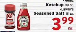 Rio Valley Market • Humz Ketchup 39 oz. • Lawry's Seasoned Salt 16 oz offer