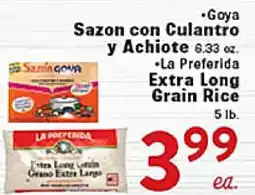 Rio Valley Market •Goya Sazon con Culantro y Achiote 6.33 oz. •La Preferida Extra Long Grain Rice 5 lb offer