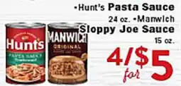 Rio Valley Market • Hunt's Pasta Sauce • Manwich Sloppy Joe Sauce offer