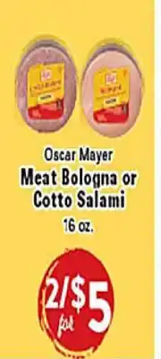 Rio Valley Market Oscar Mayer Meat Bologna or Cotto Salami offer