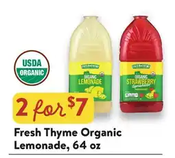 Fresh Thyme Fresh Thyme Organic Lemonade offer