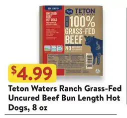 Fresh Thyme Teton Waters Ranch Grass-Fed Uncured Beef Bun Length Hot Dogs offer