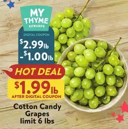 Fresh Thyme Cotton Candy Grapes offer