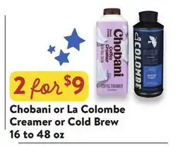 Fresh Thyme Chobani or La Colombe Creamer or Cold Brew offer