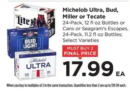Food 4 Less Michelob Ultra, Bud, Miller or Tecate offer