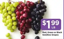 Food 4 Less Red, Green or Black Seedless Grapes offer