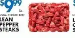 Compare Foods Usda Choice Beef Lean Pepper Steaks offer