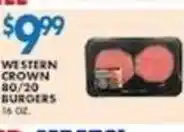 Compare Foods Western Crown burgers offer